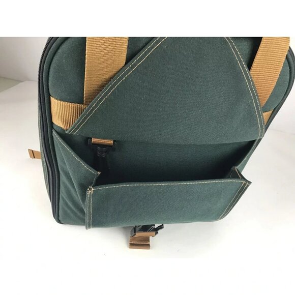 Harry & David Unisex Adults Green‎ Brown Insulated Picnic Backpack Service For 3 - Picture 10 of 10